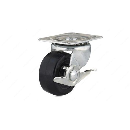 Richelieu Richelieu F25415 4 in. General-Duty Rubber Swivel with Brake Caster; Black F25415
